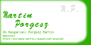 martin porgesz business card